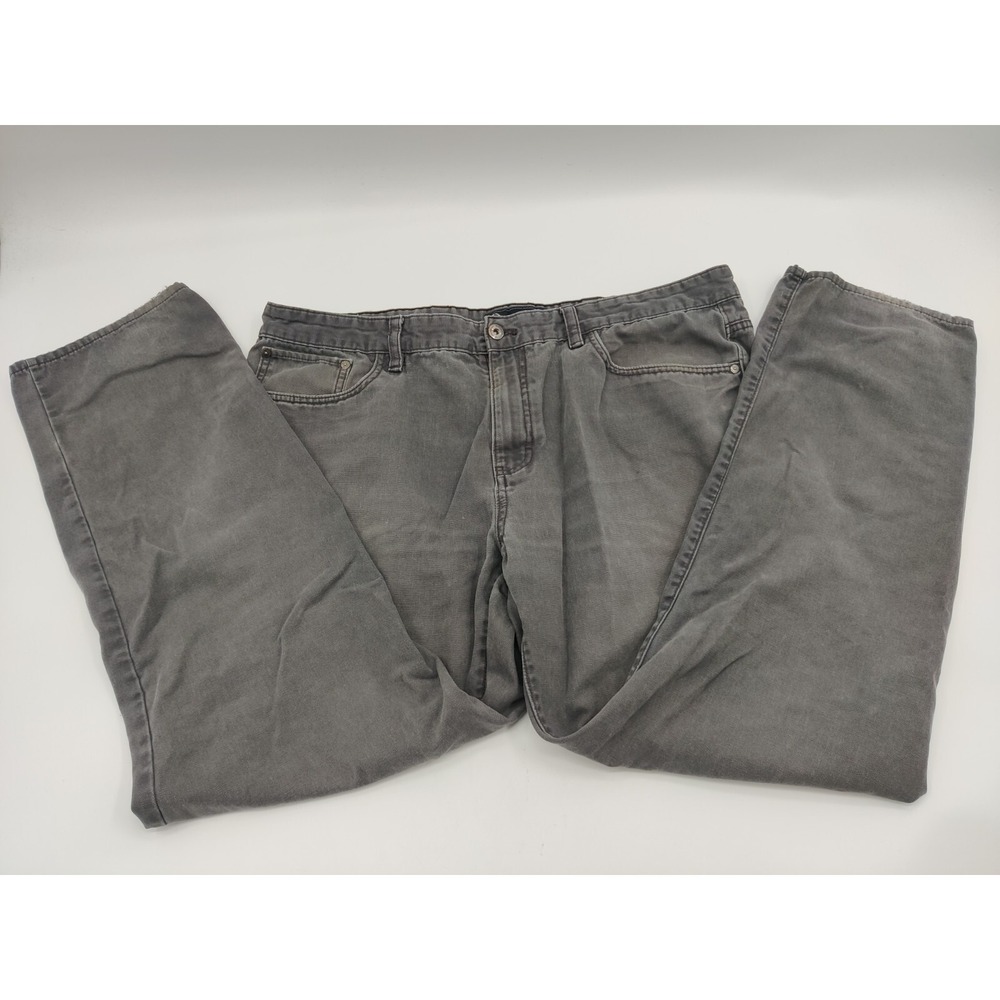Weatherproof Mens Canvas Pants 40x32 Coal Gray Straight Leg Cotton